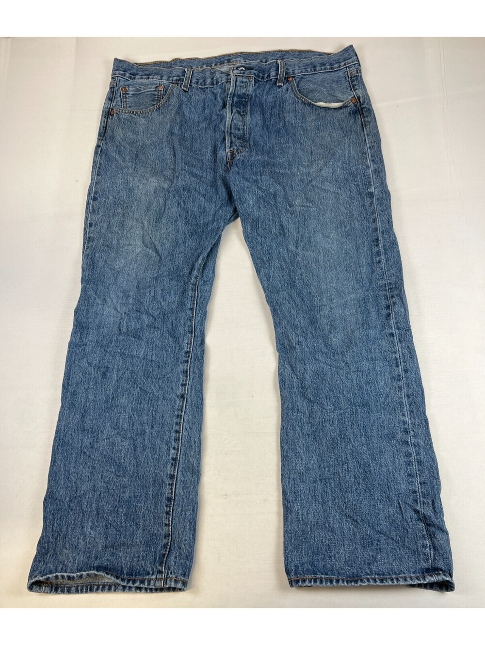 Levi's Men 42x30 501 Original Fit Jeans Blue Denim Button Fly Straight Leg